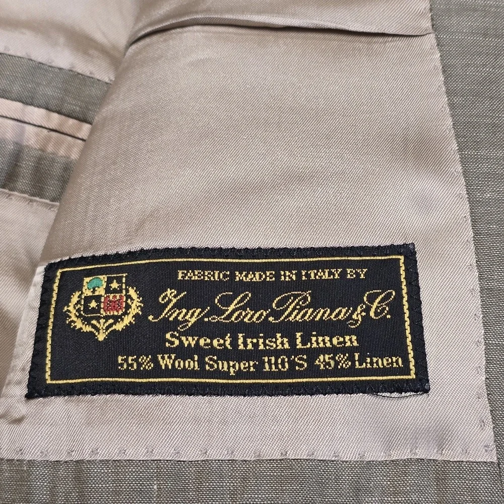 Massimo Dutti Loro Piana Sweet Irish Linen Wool Sport Coat Blazer 52EU 42R Italy